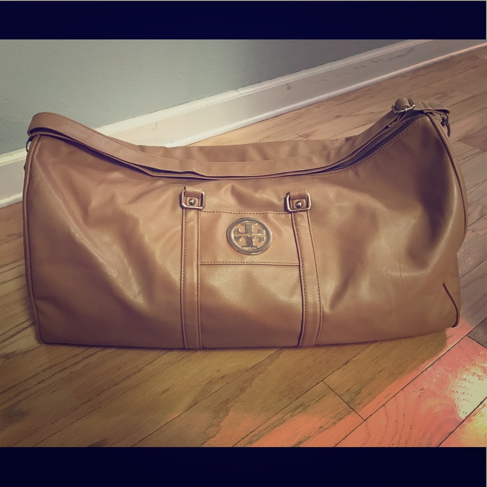 Tory Burch leather weekender duffle bag